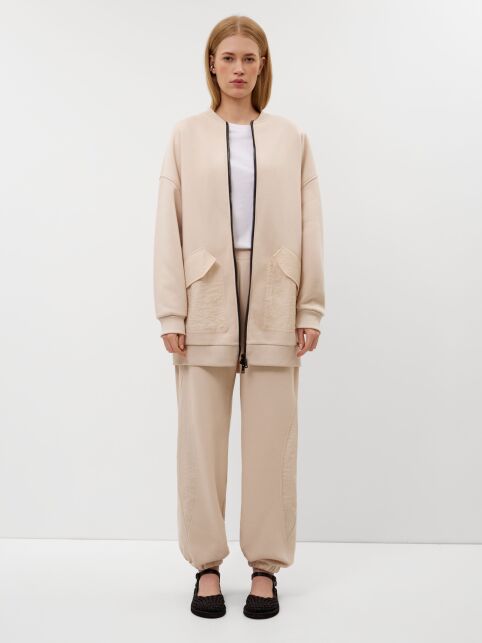 Удлинённый джемпер из футера на молнии LJ 3225 - купить в интернет-магазине Conte