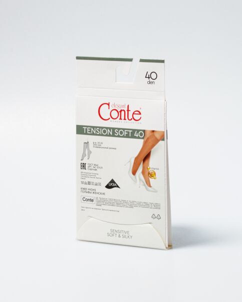 Плотные эластичные женские гольфы TENSION SOFT 40 (1 пара в упаковке) цвет неро - купить в интернет-магазине Conte