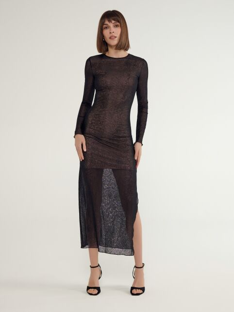 Платье-макси из сетки с цветочным рисунком FLORAL TATTOO LPL 3132 - купить в интернет-магазине Conte