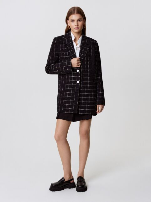 Жакет в клетку из твида LJ 3265 - купить в интернет-магазине Conte