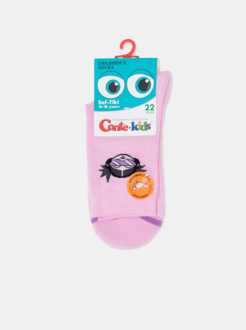 Хлопковые светло-розовые носки SOF-TIKI с махровой стопой, модель 523 - купить в интернет-магазине Conte