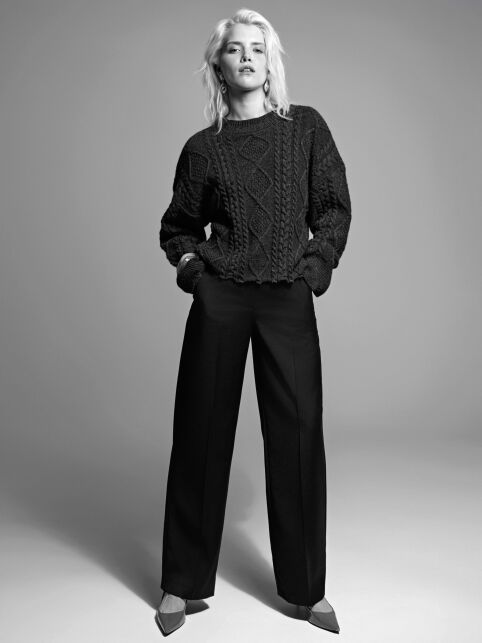 Укороченный джемпер с имитацией разрывов из пряжи с шерстью LDK24129 - купить в интернет-магазине Conte