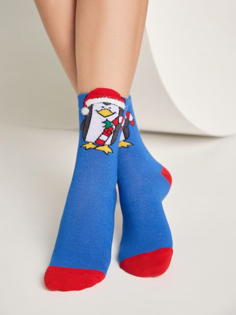 Новогодние женские носки с пикотом «Пингвин» Новогодние женские носки с пикотом «Пингвин» - купить в интернет-магазине Conte