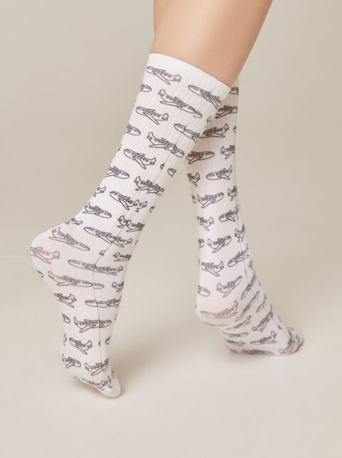 Удлиненные носки из лимитированной коллекции с рисунками "Аirplane" - купить в интернет-магазине Conte