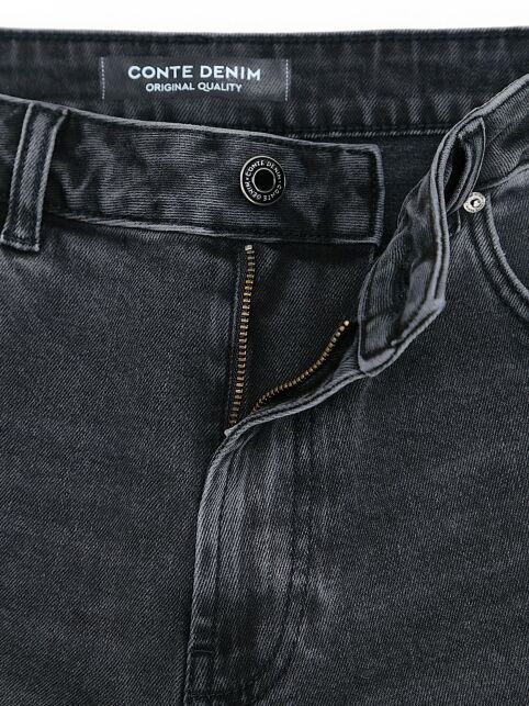 Чёрные джинсы straight ULTRA-LONG с эффектом потёртостей СON-799 - купить в интернет-магазине Conte
