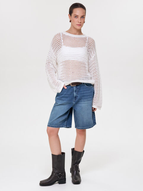 Джемпер с ажурным узором из пряжи с хлопком LDK2556 - купить в интернет-магазине Conte