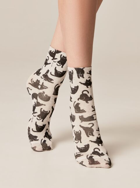 Носки с принтом из смесовой пряжи с хлопком и льном «Yoga» - купить в интернет-магазине Conte