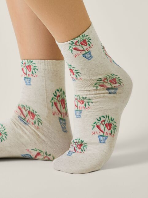 Носки из смесовой пряжи с хлопком и льном «Spicy Italy» - купить в интернет-магазине Conte