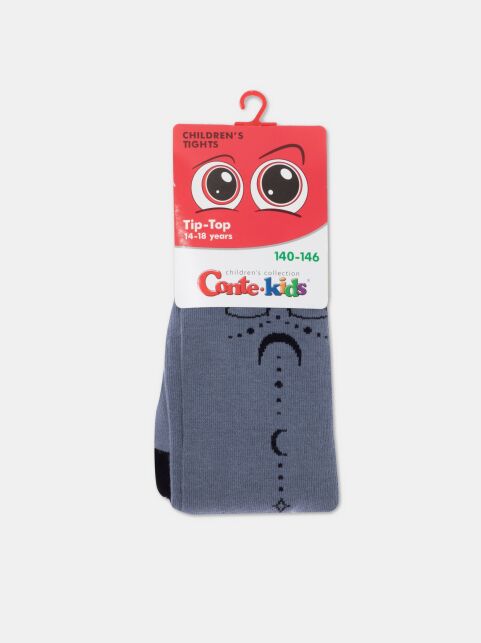 Хлопковые колготки темно серые TIP-TOP с рисунком "луна" - купить в интернет-магазине Conte