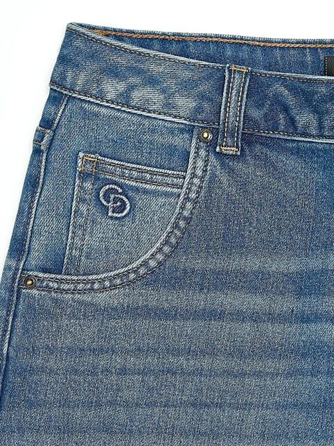 Синие джинсы straight с эффектом потёртостей СON-812 - купить в интернет-магазине Conte