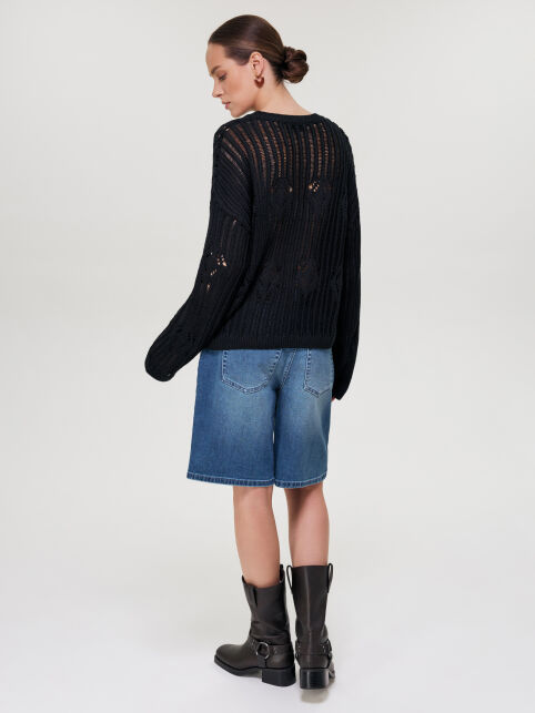 Ажурный джемпер свободного силуэта LDK2553 - купить в интернет-магазине Conte