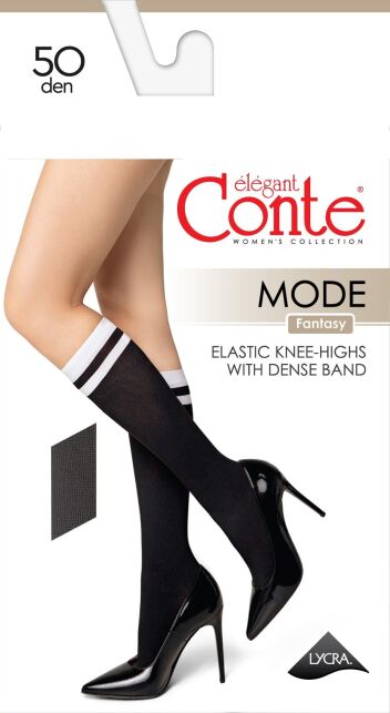 Плотные гольфы из микрофибры с контрастными полосами MODE - купить в интернет-магазине Conte