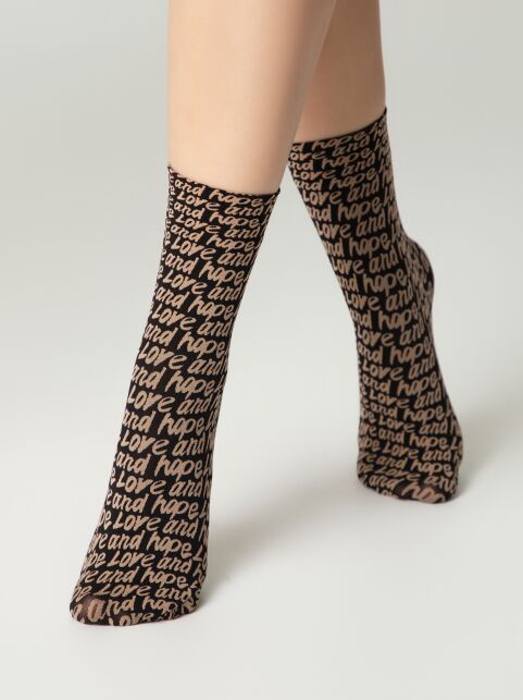 Плотные носки с вывязанным рисунком «Love» - купить в интернет-магазине Conte