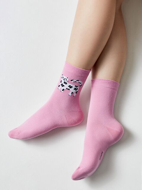 Хлопковые носки с рисунком «flower cat» - купить в интернет-магазине Conte