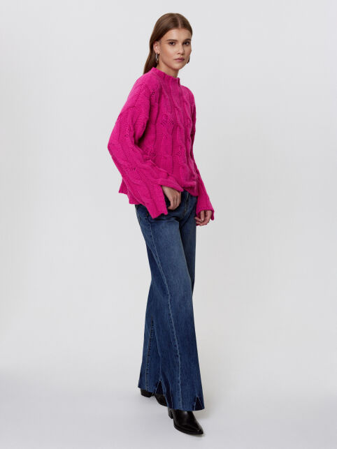 Джемпер с «косами» и разрезами на рукавах из пряжи с шерстью LDK 24134 - купить в интернет-магазине Conte