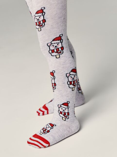 Новогодние хлопковые колготки с рисунком «Мишки» - купить в интернет-магазине Conte