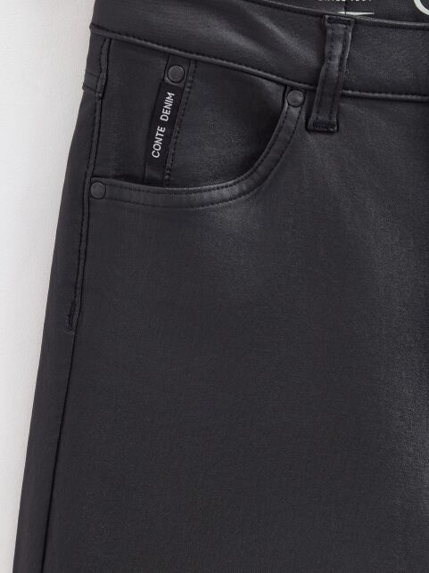 Черные джинсы straight «под кожу» с высокой посадкой CON-710 - купить в интернет-магазине Conte