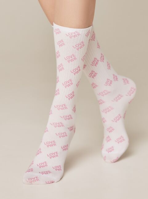 Удлиненные носки из лимитированной коллекции с рисунками "Love PWR" - купить в интернет-магазине Conte