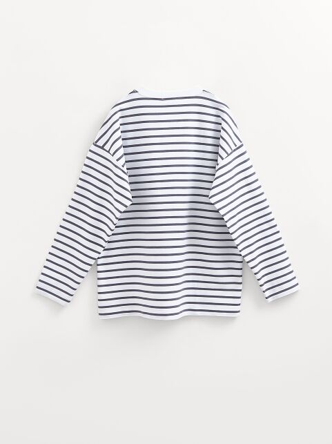 Лонгслив свободного кроя из хлопка в полоску LD 3293 Лонгслив свободного кроя из хлопка в полоску LD 3293 - купить в интернет-магазине Conte