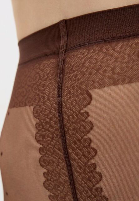 Колготки женские в горошек DOTS Lycra® шоколадного цвета - купить в интернет-магазине Conte