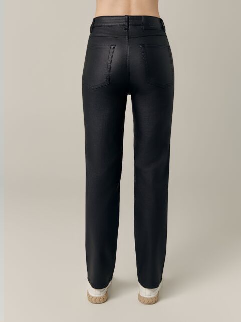 Черные джинсы straight «под кожу» с высокой посадкой CON-710 - купить в интернет-магазине Conte