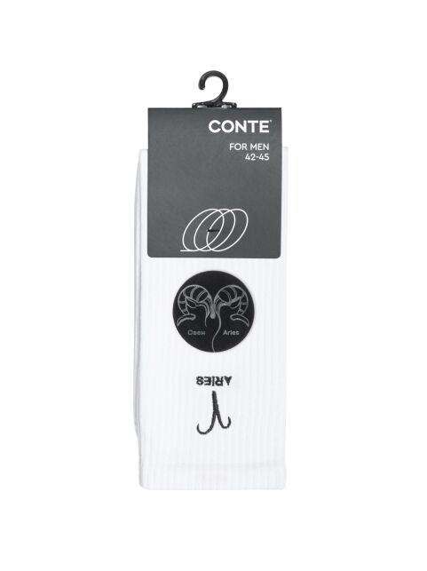 Удлинённые хлопковые носки с вышивкой «Овен» - купить в интернет-магазине Conte