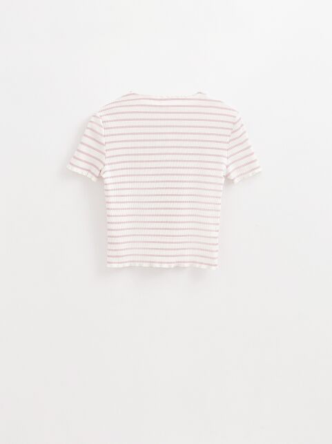 Укороченная прилегающая футболка в рубчик и полоску LD 2642 - купить в интернет-магазине Conte