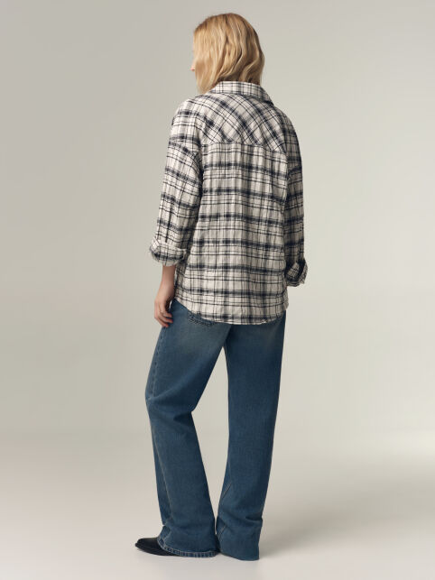 Рубашка в клетку со льном LRU 3518 - купить в интернет-магазине Conte