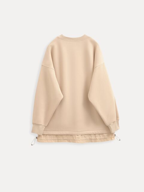 Джемпер из футера с фактурной вставкой по низу LD 3224 - купить в интернет-магазине Conte