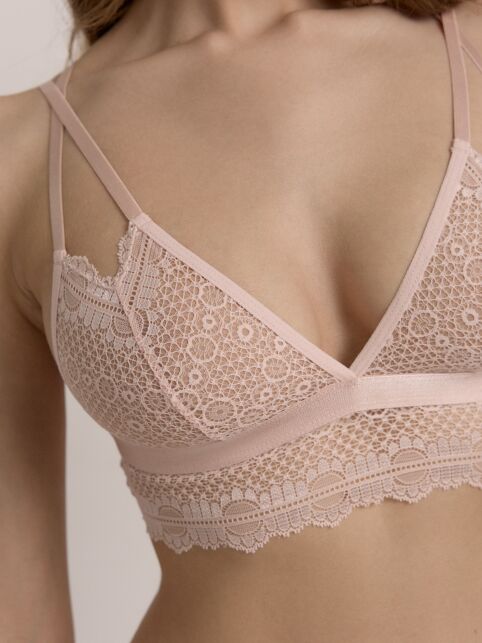 Бюстье с треугольными чашками из хлопка с кружевом JASMINE LBE 2512 - купить в интернет-магазине Conte