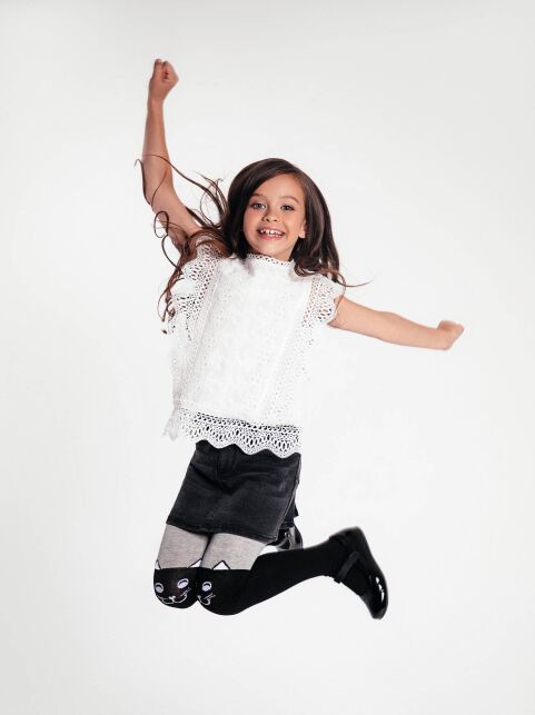 Колготки детские TIP-TOP черно-серый - купить в интернет-магазине Conte