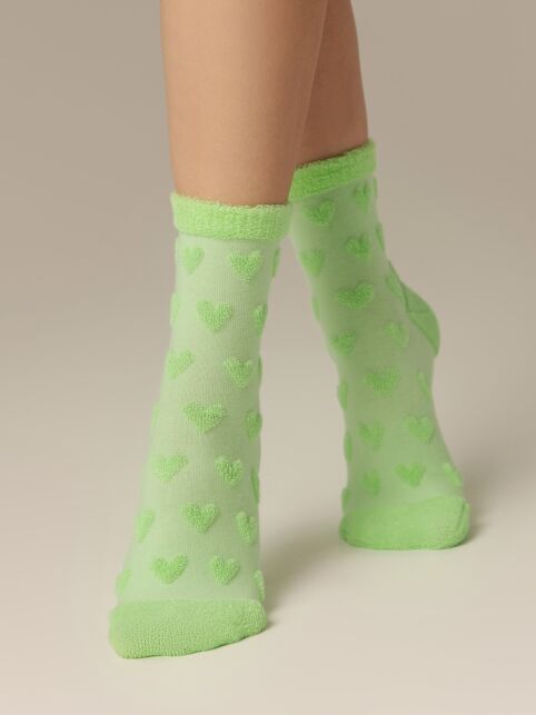 Махровые носки из хлопка с объемным рисунком «сердечки» COMFORT, модель 549 - купить в интернет-магазине Conte