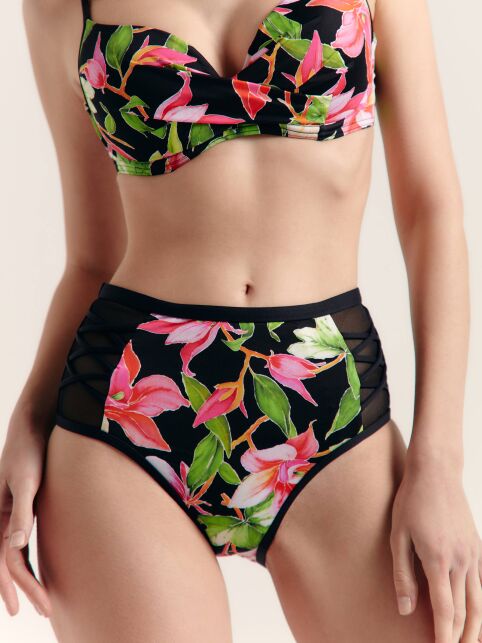 Трусики-слипы с декоративной шнуровкой и с высокой линей талии TROPICAL GARDEN - купить в интернет-магазине Conte