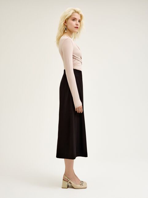 Юбка-midi на запах из костюмной ткани LU 3260 - купить в интернет-магазине Conte