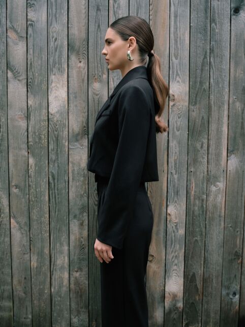 Укороченный жакет из костюмной ткани LJ 3253 - купить в интернет-магазине Conte