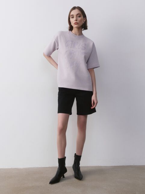 Джинсовые шорты с высокой посадкой CON-642 - купить в интернет-магазине Conte