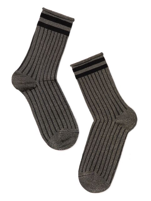 Удлиненные носки FANTASY в полоску с люрексом - купить в интернет-магазине Conte