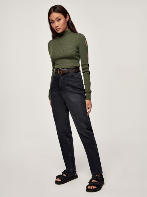 Джинсы mom с высокой посадкой и квадратными карманами CON-544 - купить в интернет-магазине Conte