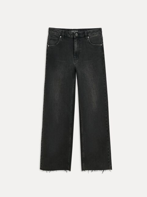 Чёрные джинсы straight с декоративными патами СON-797 - купить в интернет-магазине Conte