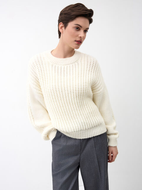 Джемпер умеренно свободного силуэта из пряжи с шерстью LDK 24137 - купить в интернет-магазине Conte