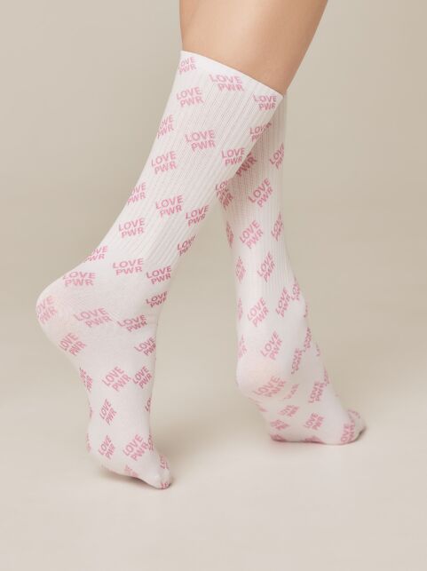Удлиненные носки из лимитированной коллекции с рисунками "Love PWR" - купить в интернет-магазине Conte