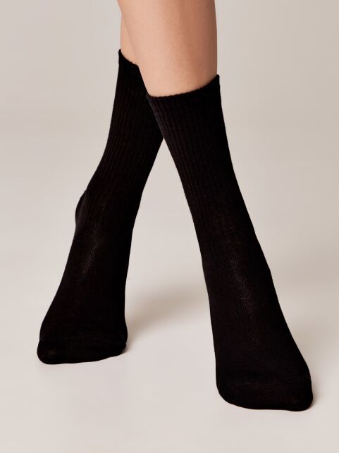 Удлиненные носки из хлопка в рубчик «Club» - купить в интернет-магазине Conte