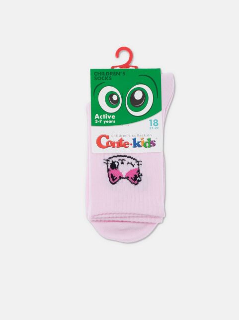 Удлиненные носки из хлопка в рубчик с рисунком "Kitty" - купить в интернет-магазине Conte