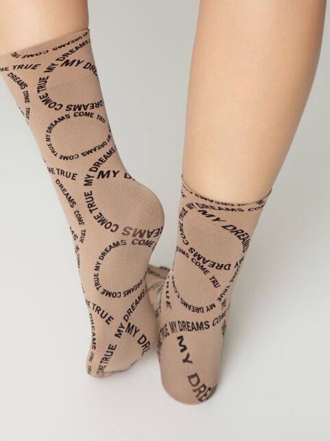 Плотные носки с вывязанным рисунком «My dreams» - купить в интернет-магазине Conte