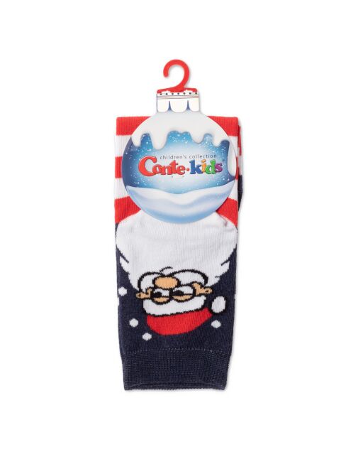 Новогодние темно-синие носки с рисунком «Санта» - купить в интернет-магазине Conte
