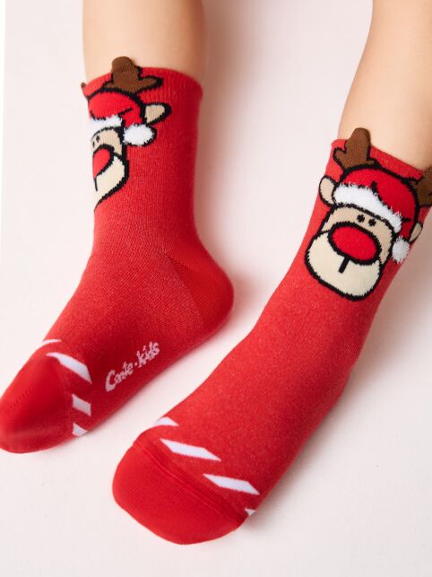 Новогодние носки с пикотом «Рудольф» - купить в интернет-магазине Conte