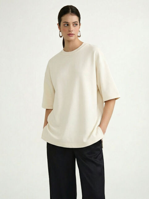 Футболка из футера с разрезами по бокам LD 3081 - купить в интернет-магазине Conte