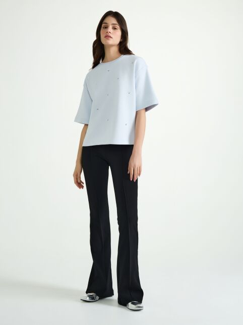 Брюки с высокой посадкой и декоративными отстрочками по переду LBK 3135 - купить в интернет-магазине Conte