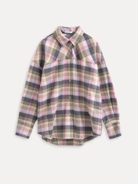 Рубашка из фланели в клетку с фигурным низом LRU 3659 - купить в интернет-магазине Conte