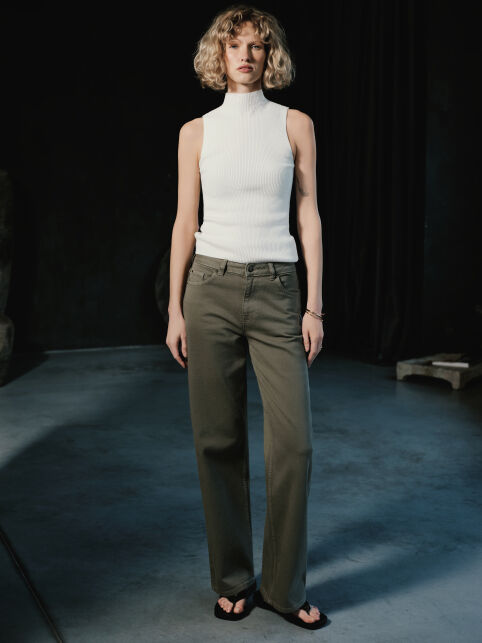 Топ с воротником-стойкой из пряжи с хлопком и модалом LDK2560 - купить в интернет-магазине Conte